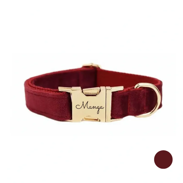 collier chien personnalisé bordeaux
