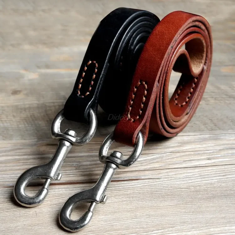 Laisse en cuir véritable chien
